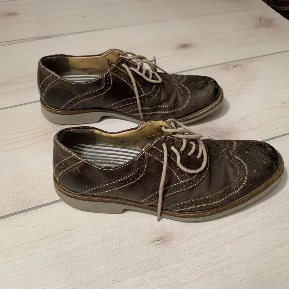 mens 7.5 bass & co oxfords‎ brown